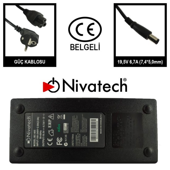 Nivatech BC 905 AC/DC LAPTOP POWER SUPPLY 19,5V 6,7A (7,4*5,0mm) For DELL