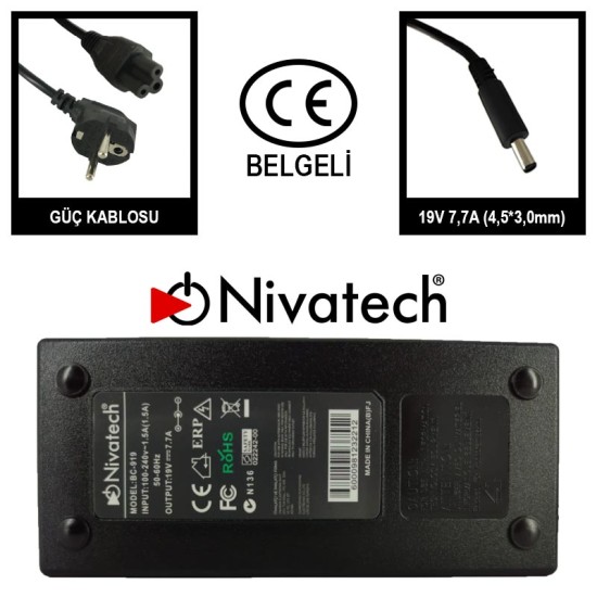 Nivatech BC 919 AC/DC LAPTOP POWER SUPPLY 19V 7,7A (4,5*3,0mm) For HP Nivatech BC 919 AC/DC LAPTOP POWER SUPPLY 19V 7,7A (4,5*3,0mm) For HP