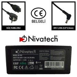 Nivatech BC 932 AC/DC LAPTOP POWER SUPPLY 20V 3,25A (5,5*2,5mm) For LENOVO