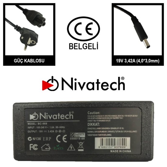 Nivatech BC 969 AC/DC LAPTOP POWER SUPPLY 19V 3,42A (4,5*3,0mm) For ASUS Nivatech BC 969 AC/DC LAPTOP POWER SUPPLY 19V 3,42A (4,5*3,0mm) For ASUS
