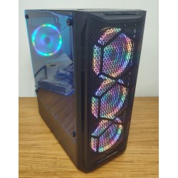 Raynox Temper Camlı 4 Rainbow Fan 500Watt 80+ Gaming Mid Tower Kasa Raynox Temper Camlı 4 Rainbow Fan 500Watt 80+ Gaming Mid Tower Kasa