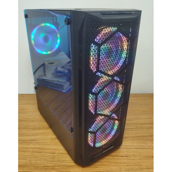 Raynox Temper Camlı 4 Rainbow Fan 500Watt 80+ Gaming Mid Tower Kasa