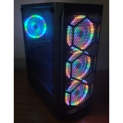 Raynox Temper Camlı 4 Rainbow Fan 500Watt 80+ Gaming Mid Tower Kasa Raynox Temper Camlı 4 Rainbow Fan 500Watt 80+ Gaming Mid Tower Kasa