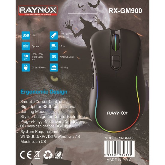 RAYNOX RX-GM900 RGB OYUNCU MOUSE