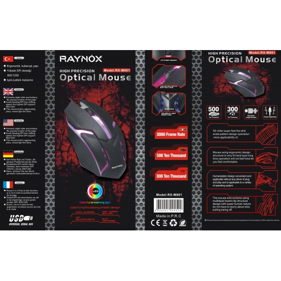 RAYNOX RX-M801 RGB OYUNCU MOUSE