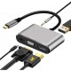 TYPE C HUB ALL IN ONE 5 IN 1 (VGA-HDMI-USB-AUX PORT)