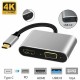 TYPE C HUB ALL IN ONE 5 IN 1 (VGA-HDMI-USB-AUX PORT)