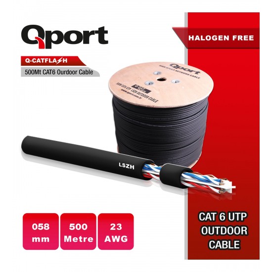 QPORT Q-CATFLASH 500 M LSZH CAT6 OUTDOOR 23AWG