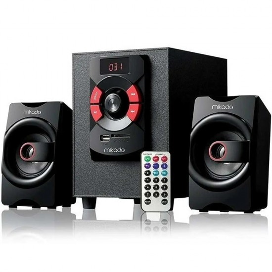 Mikado MD-216BT 2+1 8w +3w*2 Siyah Usb+SD+Fm+Bluetooth Destekli Speaker