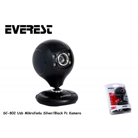 Everest SC-802 Usb Mikrofonlu Silver/Black Pc Kamera