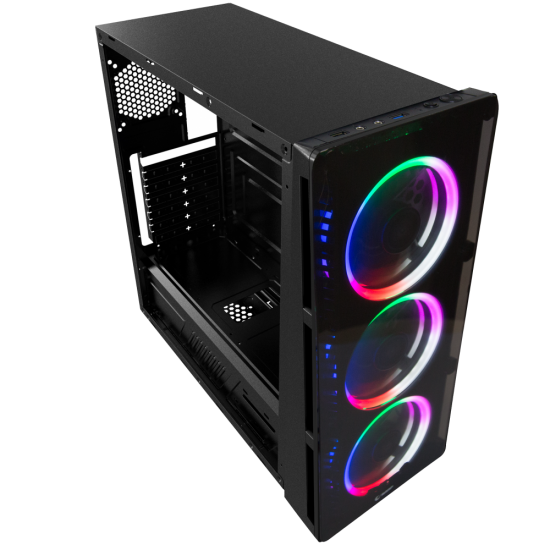 Rampage X-CORE 3 Adet Double Ring Rainbow Fanlı Usb 3.0 Pencereli Gaming Oyuncu