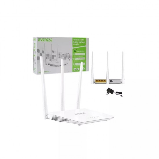 Everest EWR-F303 2.4GHz 300Mbps 1Wan + 3Lan Portlu Wireless Router