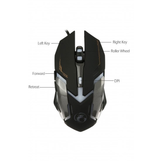 RAYNOX V6 IMICE GAMING MOUSE,BLACK+WHITE