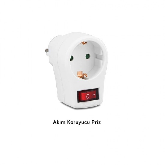 HUES TM-220 AKIM KORUMALI PRİZ TEKLİ