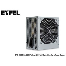 Eyfel EFS-2500 Real 200W Peak 250W 2*Sata 12cm Fanlı Power Supply Eyfel EFS-2500 Real 200W Peak 250W 2*Sata 12cm Fanlı Power Supply