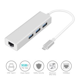 Nivatech NTC-X1906  USB/TYPE-C 3.0 3 PORT HUB+GİGABİT LAN Nivatech NTC-X1906  USB/TYPE-C 3.0 3 PORT HUB+GİGABİT LAN
