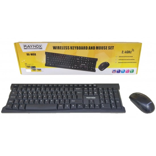 RAYNOX W-08 WIRELESS KEYBOARD MOUSE SET