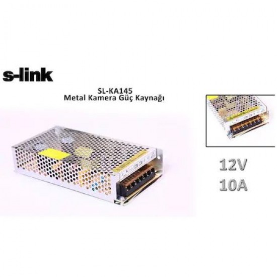 S-link SL-KA145 12V 10A Metal Kamera Güç Kaynağı