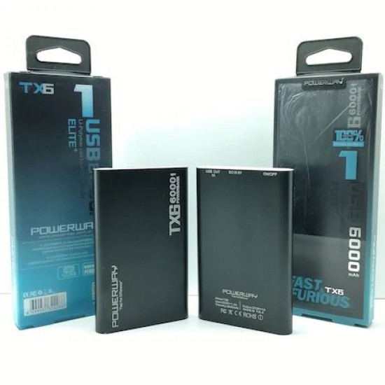 POWERWAY TX6 6000 MAH POWERBANK