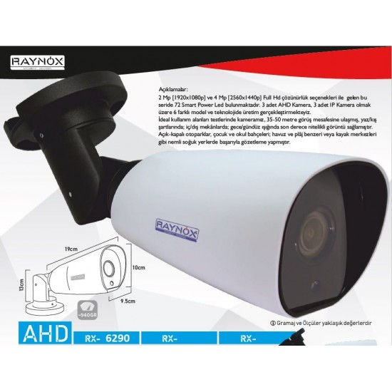 RAYNOX RX6290 2 MP 1080 AHD 2,8 12 LENS VERİFOKAL