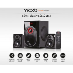 Mikado MD-206BT Siyah 2+1 Bluetooth USB+SD+FM+REMOTE CONTROL Speaker Mikado MD-206BT Siyah 2+1 Bluetooth USB+SD+FM+REMOTE CONTROL Speaker