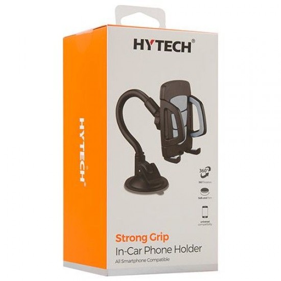 HYTECH HY-XH20 Vantuz + Braketi 360 Derece Siyah/Gri Telefon Tutucu