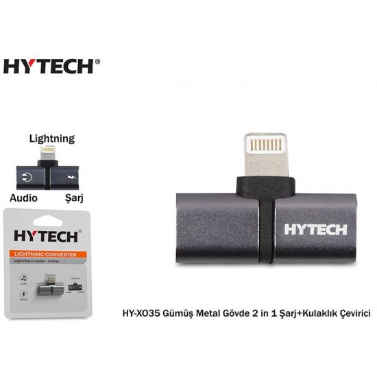 Hytech HY-XO35 Gümüş Metal Gövde 2 in 1 Şarj+Kulaklık Çevirici