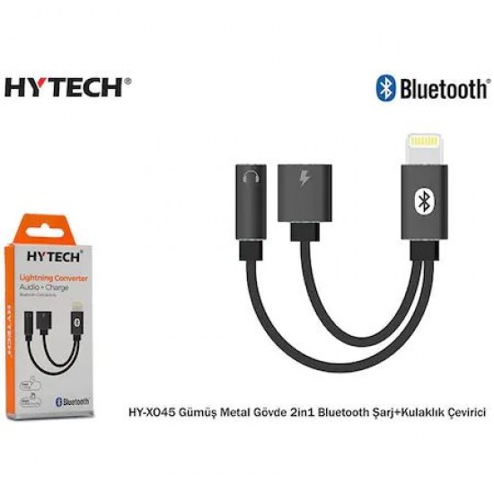 Hytech HY-XO45 Gri Metal 2in1 bluetooth Şarj+Kulaklık Çevirici