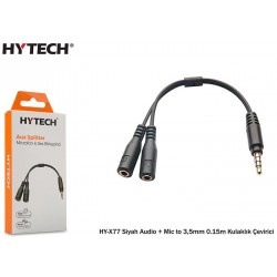 Hytech HY-X77 Siyah Audio + Mic to 3,5mm 0.15m Kulaklık Çevirici Hytech HY-X77 Siyah Audio + Mic to 3,5mm 0.15m Kulaklık Çevirici