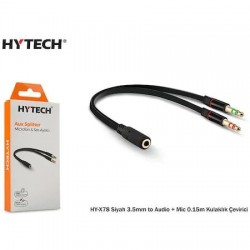 Hytech HY-X78 Siyah 3.5mm to Audio + Mic 0.15m Kulaklık Çevirici Hytech HY-X78 Siyah 3.5mm to Audio + Mic 0.15m Kulaklık Çevirici