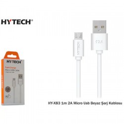 Hytech HY-X83 1m 2A Micro Usb Beyaz Şarj Kablosu Hytech HY-X83 1m 2A Micro Usb Beyaz Şarj Kablosu