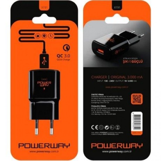 POWERWAY X197 JETBLACK 3000 MAH EV BASLIK