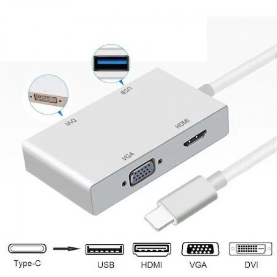 TYPE C TO 4 IN 1 VGA-DVI-HDMI-USB,