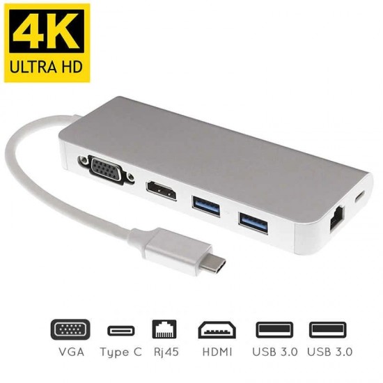 TYPE C TO HDMI LAN 6 IN 1