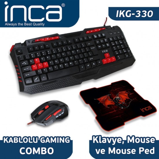 INCA IKG-330 GAMING KLAVYE+MOUSE+MOUSEPAD COMBO SET