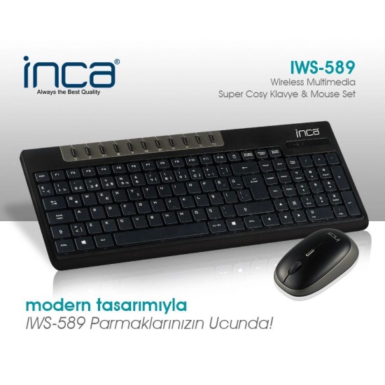 INCA IWS-589 WİRELESS MULTİMEDİA SUPER COSY KLAVYE