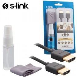 S-link SLX-373 HDMI M/M 3m Temizleme Sprey + Micro Fiber 1.4 Ver. 3D + HDMI Kablo Set