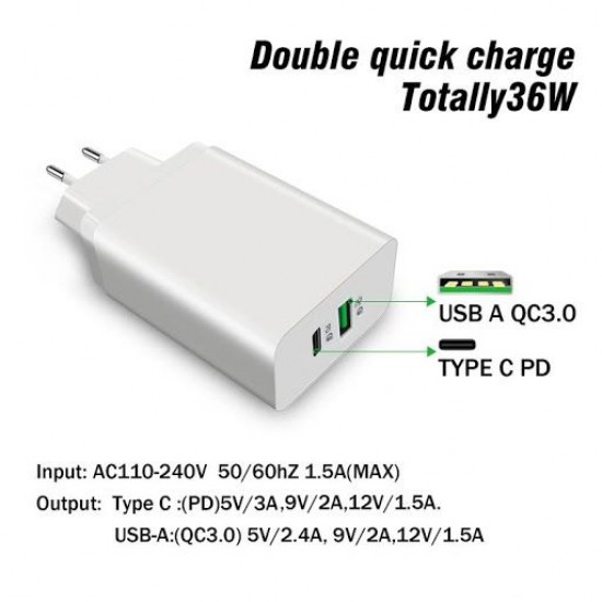 QUALCOM QC3.0 type c car charge